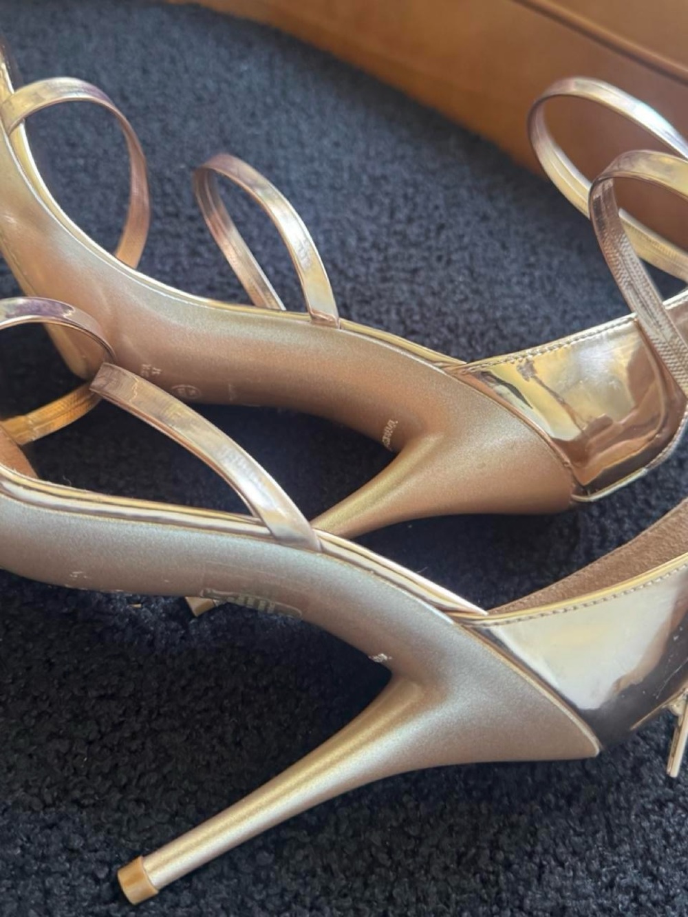 Gorgeous šMetallic Copper Strappy Stiletto Sandals - Picture 6 of 6